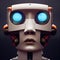Cyborg woman portrait. Closeup portrait of a humanoid robot. AI-generated
