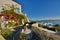 Cycladic terrace. Plaka, Milos. Cyclades islands. Greece
