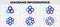 Cycle diagrams with 3, 4, 5, 6, 7 anf 8 options or steps. Slides for business presentation. Abstract infographics