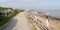 Cycle lane in beach in web banner template