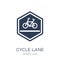 Cycle lane sign icon. Trendy flat vector Cycle lane sign icon on