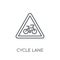 Cycle lane sign linear icon. Modern outline Cycle lane sign logo