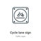 Cycle lane sign outline vector icon. Thin line black cycle lane sign icon, flat vector simple element illustration from editable