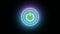 Cycle Neon Power Start Button Sign Flicker Light Ellipse Symbol Image