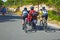 Cycle Racers Holding On To Motorcycle La Vuelta EspaÃ±a