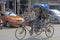 A cycle rickshaw