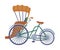 Cycle Rickshaw as Three-wheeled Chinese Passenger Cart and Transport Vector Illustration