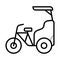 Cycle rickshaw glyph icon. Velotaxi, pedicab. Silhouette symbol.