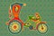 Cycle rickshaw in Indian art style