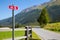 Cycle route directional sign in Switzerland