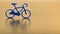 Cycle sport miniature object soft focus simple poster concept wallpaper golden background surface with advertising empty copy