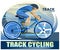 Cycle track. Sports bike for racing. Isolated vector on white background. Driving on the road. Flat style