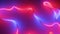 Cycled 3d animation, abstract background with wavy lines and curvy shapes glowing with blue red pink neon light