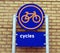 Cycles parking sign.