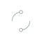 Cyclic rotation linear icon, two circles instead of arrows recycling recurrence, renewal line symbols on white background -