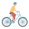 Cycling athlete icon cartoon vector. Young rider