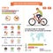 Cycling bicycle infographics with elements and