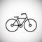 Cycling bicycle thin line on white background