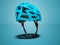 Cycling blue helmet for cyclist 3d render on blue background with shadow