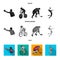 Cycling, boxing, ice hockey, volleyball.Olympic sport set collection icons in black, flat, monochrome style vector