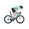 Cycling, cartoon road cyclist riding bike