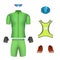 Cycling clothes. Sportswear collection jersey clothes decent vector realistic wardrobe