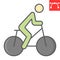 Cycling color line icon, fitness and bicycle, bike sign vector graphics, editable stroke colorful linear icon, eps 10.