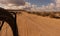 Cycling in the desert in morocco