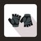 Cycling gloves icon, flat style