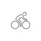 Cycling icon, color, line, outline vector sign, linear style pictogram isolated on white. Symbol, logo illustration