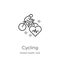 cycling icon vector from global health care collection. Thin line cycling outline icon vector illustration. Outline, thin line