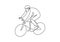 cycling line drawing. continuous one line drawings of pictures athlete, cycling, fitness, health concept