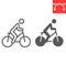 Cycling line and glyph icon, fitness and bicycle, bike sign vector graphics, editable stroke linear icon, eps 10.