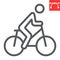 Cycling line icon, fitness and bicycle, bike sign vector graphics, editable stroke linear icon, eps 10.