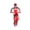 Cycling, mountain biker, abstract red silhouette