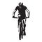 Cycling. Mountain biker vector silhouette