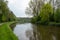 Cycling path at the borders of the River Dender, Erembodegem, Flanders, Belgium