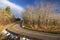 Cycling Pathway Urban Park South Calgary Autumn Foliage Sunny Afternoon Scenic Alberta Foothills Landscape