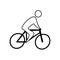 Cycling people doodle icon vector