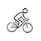 Cycling people doodle icon vector