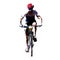 Cycling, polygonal vector mountain biker cyclist on his bike, fr