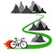 Cycling race start point to finish mountain, .