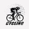 Cycling race stylized symbol