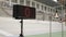 Cycling referee rings bell on velodrome. Lap screen on cycling track. Electronic board with indicator of number of laps to finish.