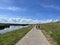 Cycling at the sea dyke around Molkwerum