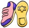 Cycling shoe icon in color drawing