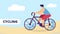 Cycling Sport, Young Man Riding Bicycle Outdoors,