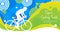Cycling Track Athlete Sport Competition Colorful Banner