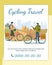 Cycling Travel Banner. Sportsmen Driving Bicycles