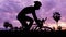 Cycling triathlon on twilight time